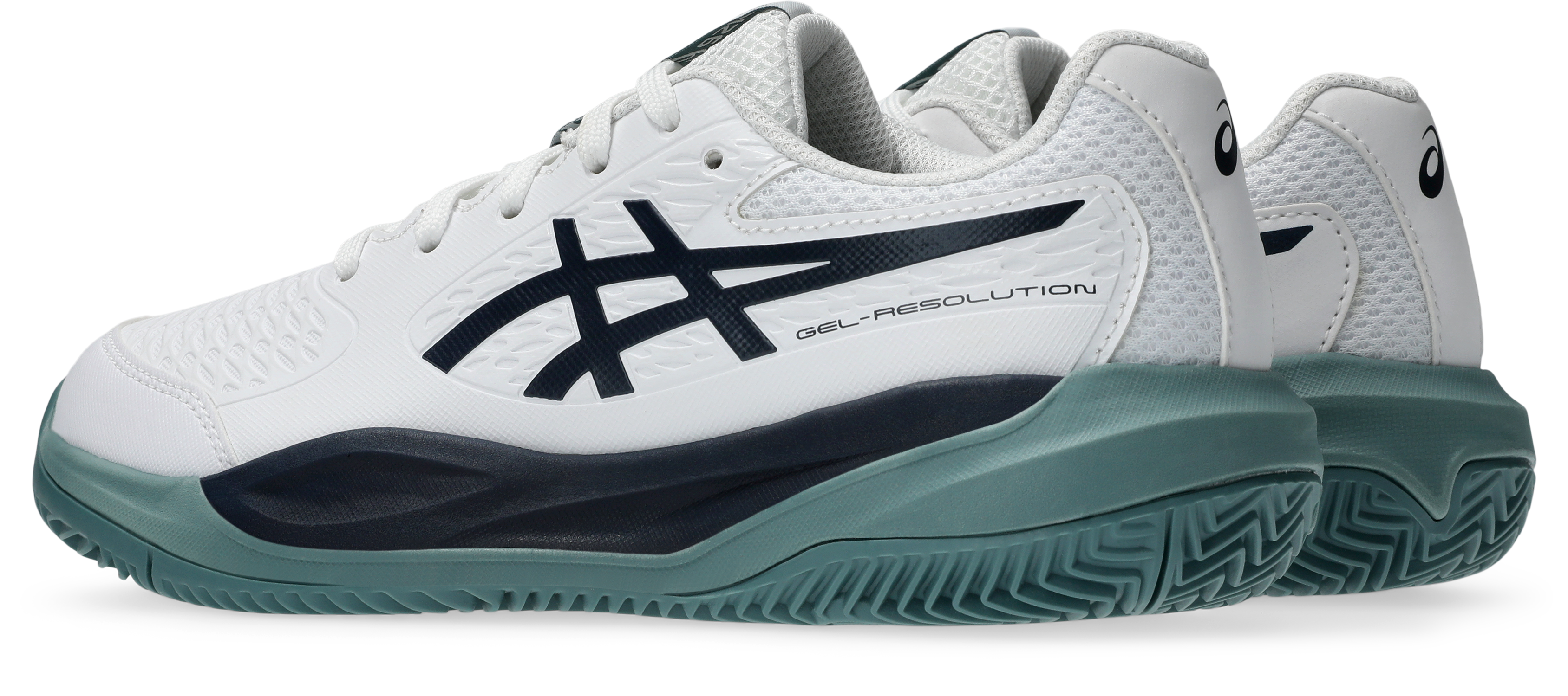 Asics Gel-Resolution X GS Clay Kids Tennis Shoe - White/Midnight