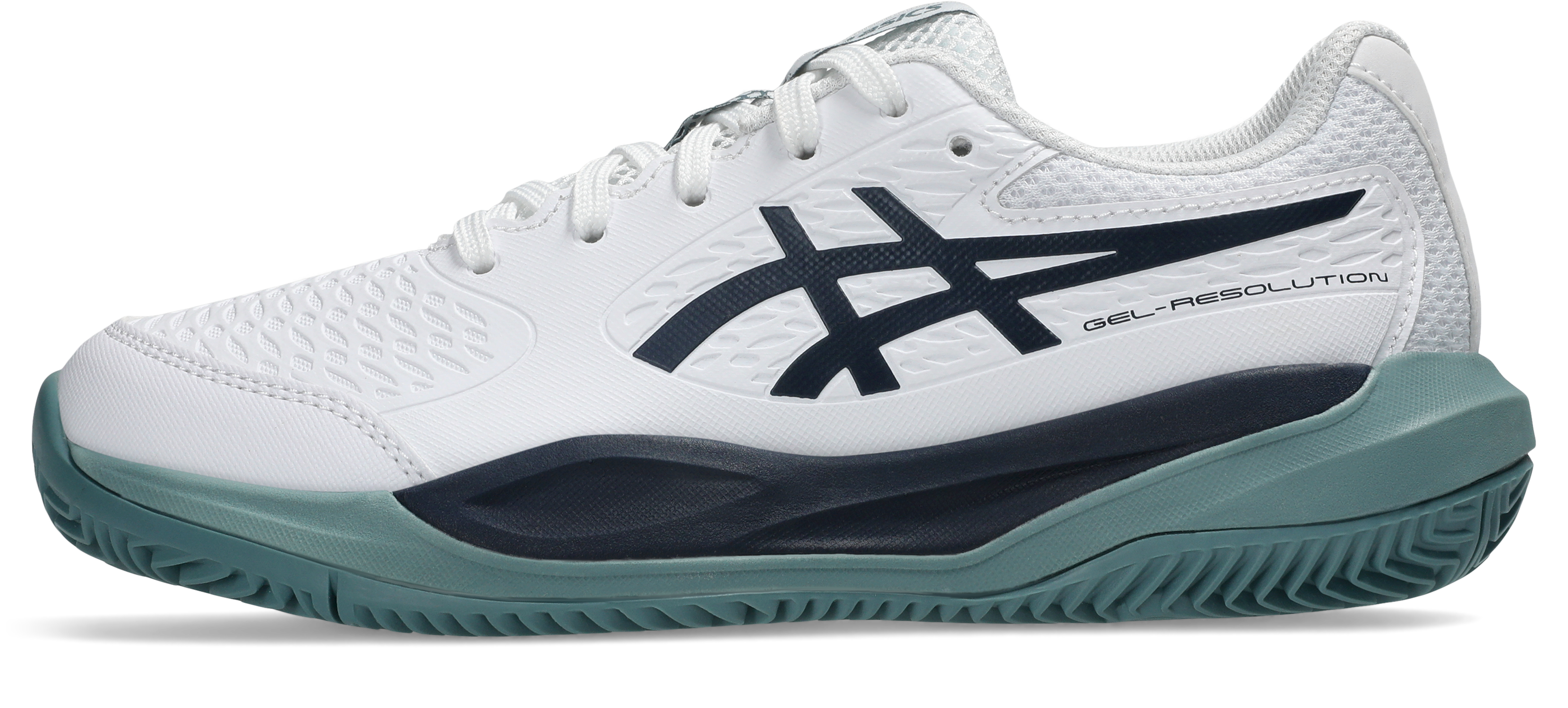 Asics Gel-Resolution X GS Clay Kids Tennis Shoe - White/Midnight