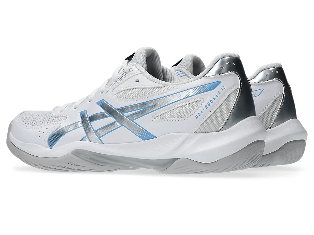 Asics Gel Rocket 12 White Womens Squash Shoe, inner angle