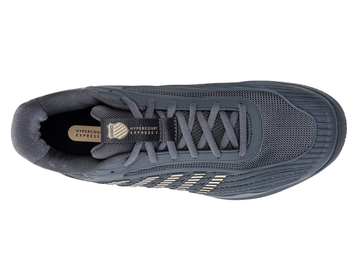 KSwiss Hypercourt Express 3 AC Grey Mens Tennis Shoe, top-down view