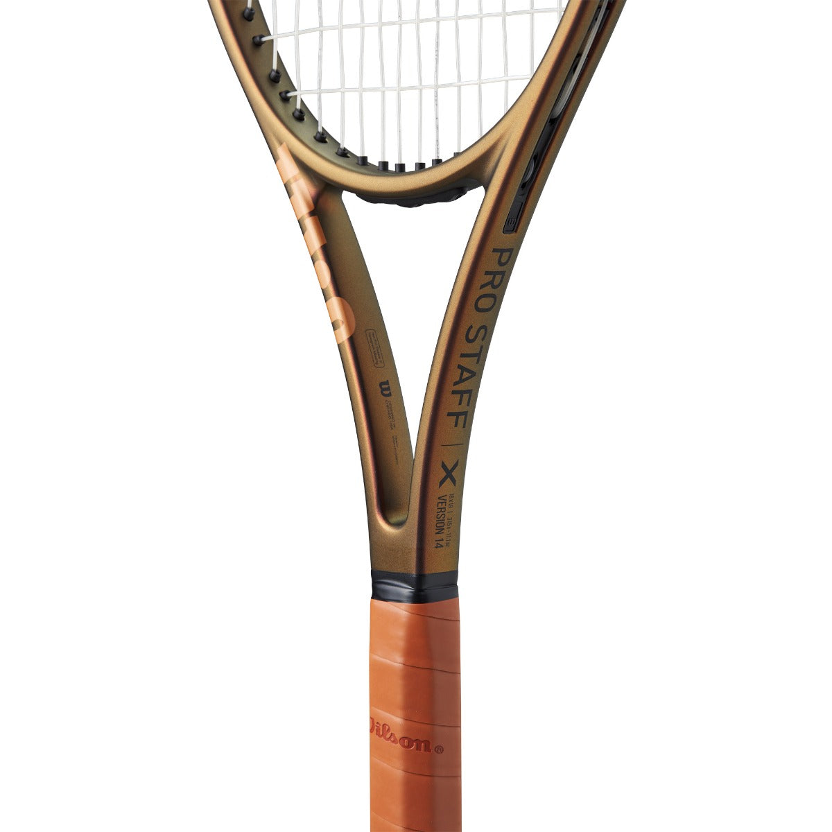 Wilson Pro Staff X v14 Tennis Racquet, throat and specifications detail