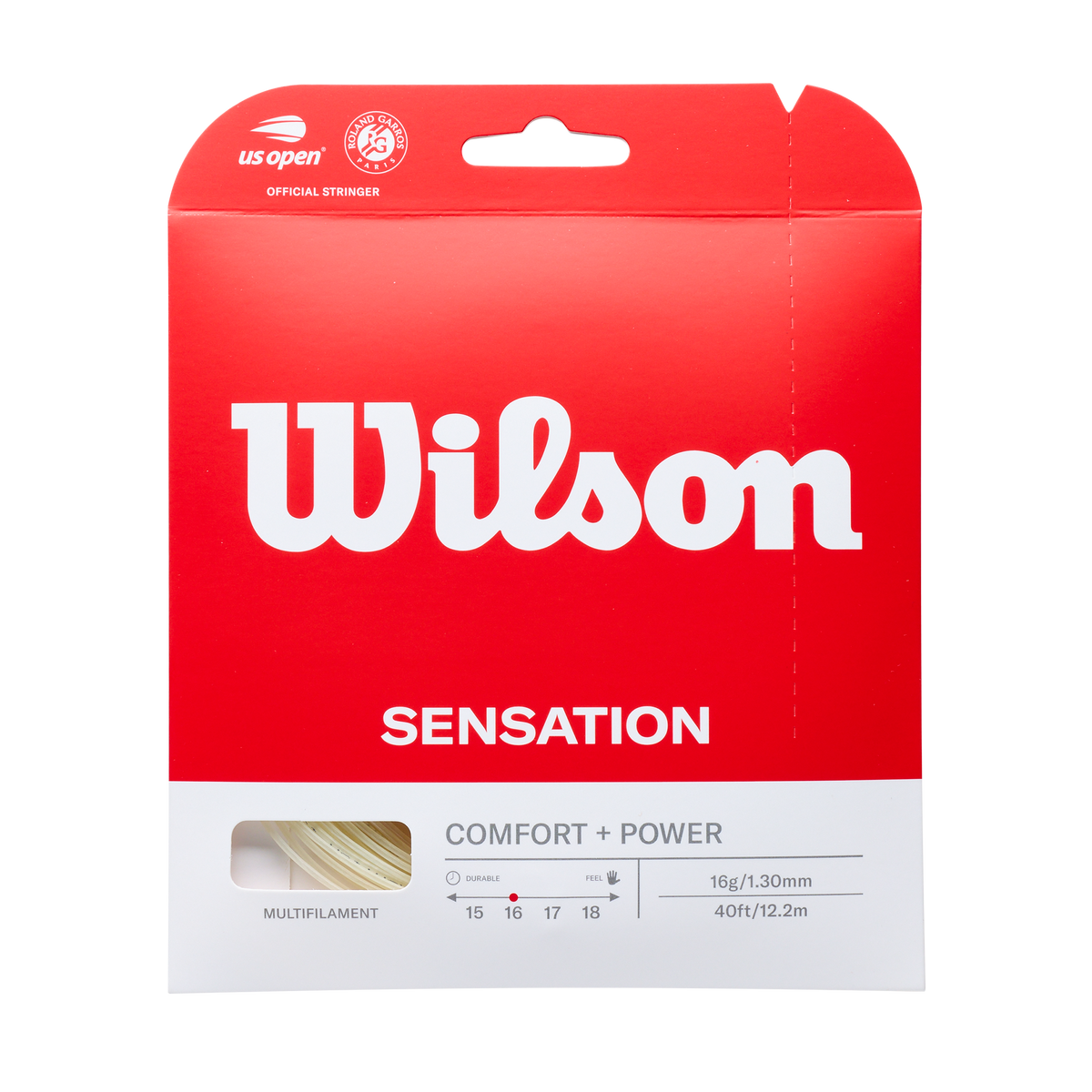 Wilson Sensation 16 Natural Tennis String - Single Set