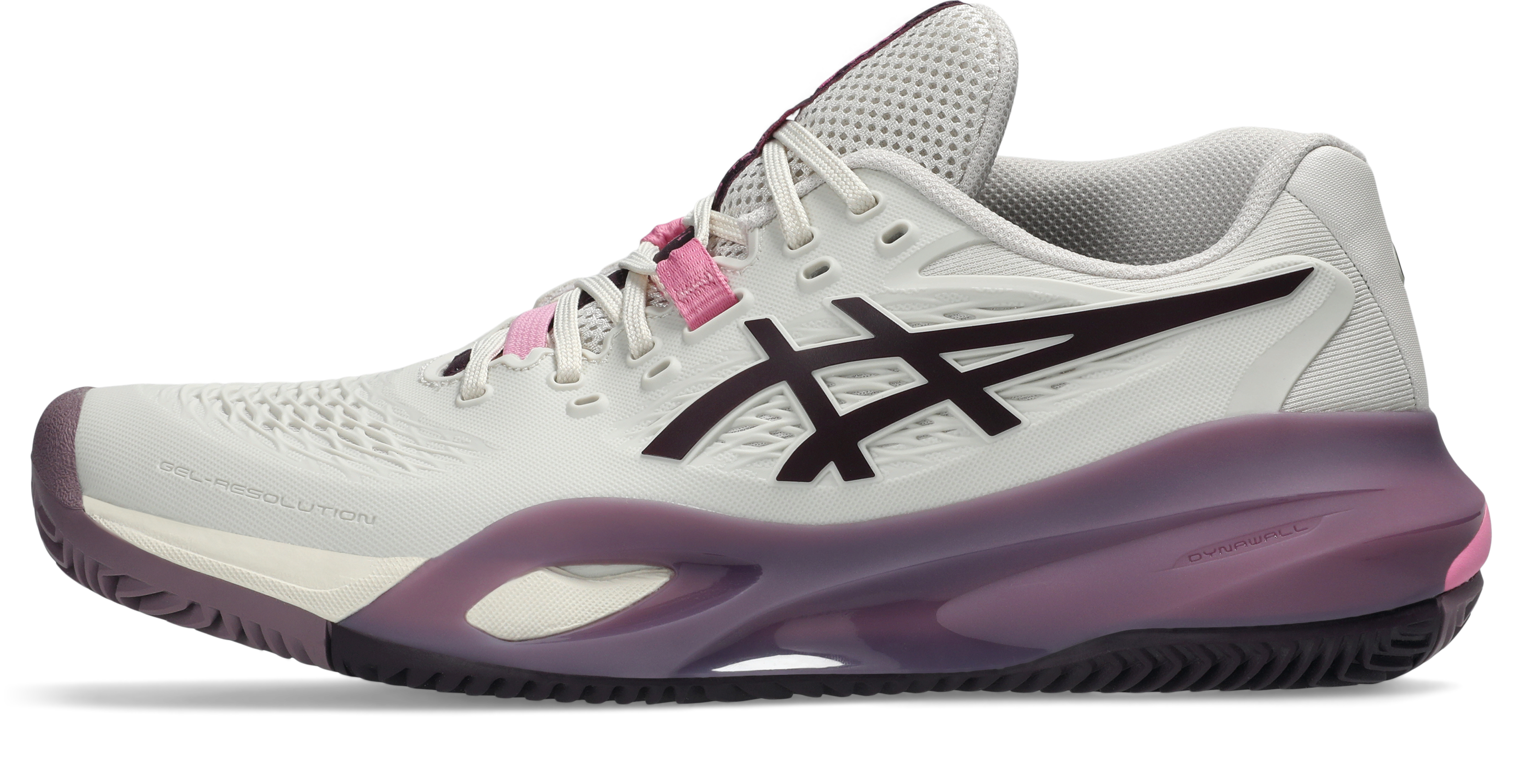 Asics Gel-Resolution X Clay Womens Tennis Shoe - Soft Oat/Dark Aubergine