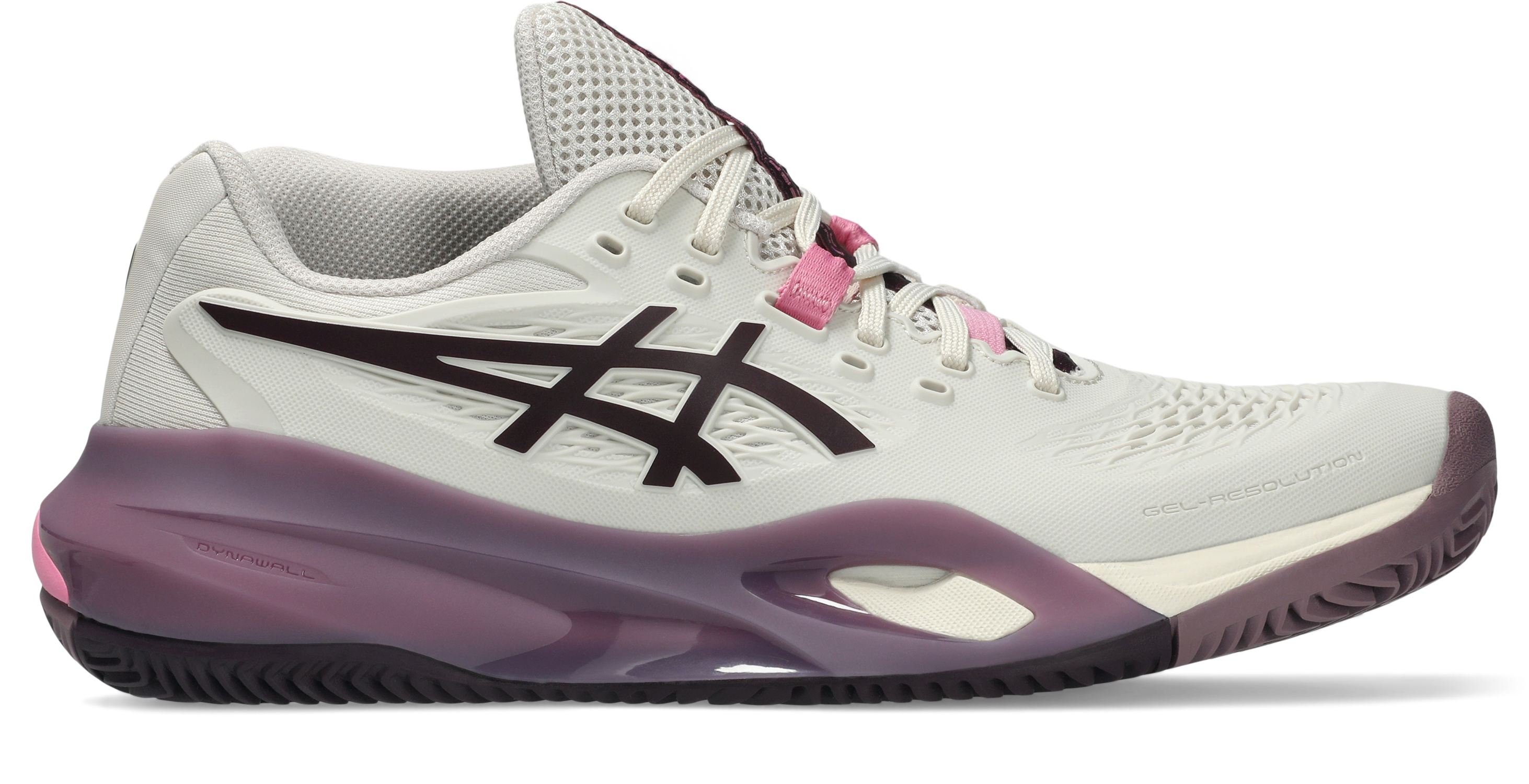 Asics Gel-Resolution X Clay Womens Tennis Shoe - Soft Oat/Dark Aubergine