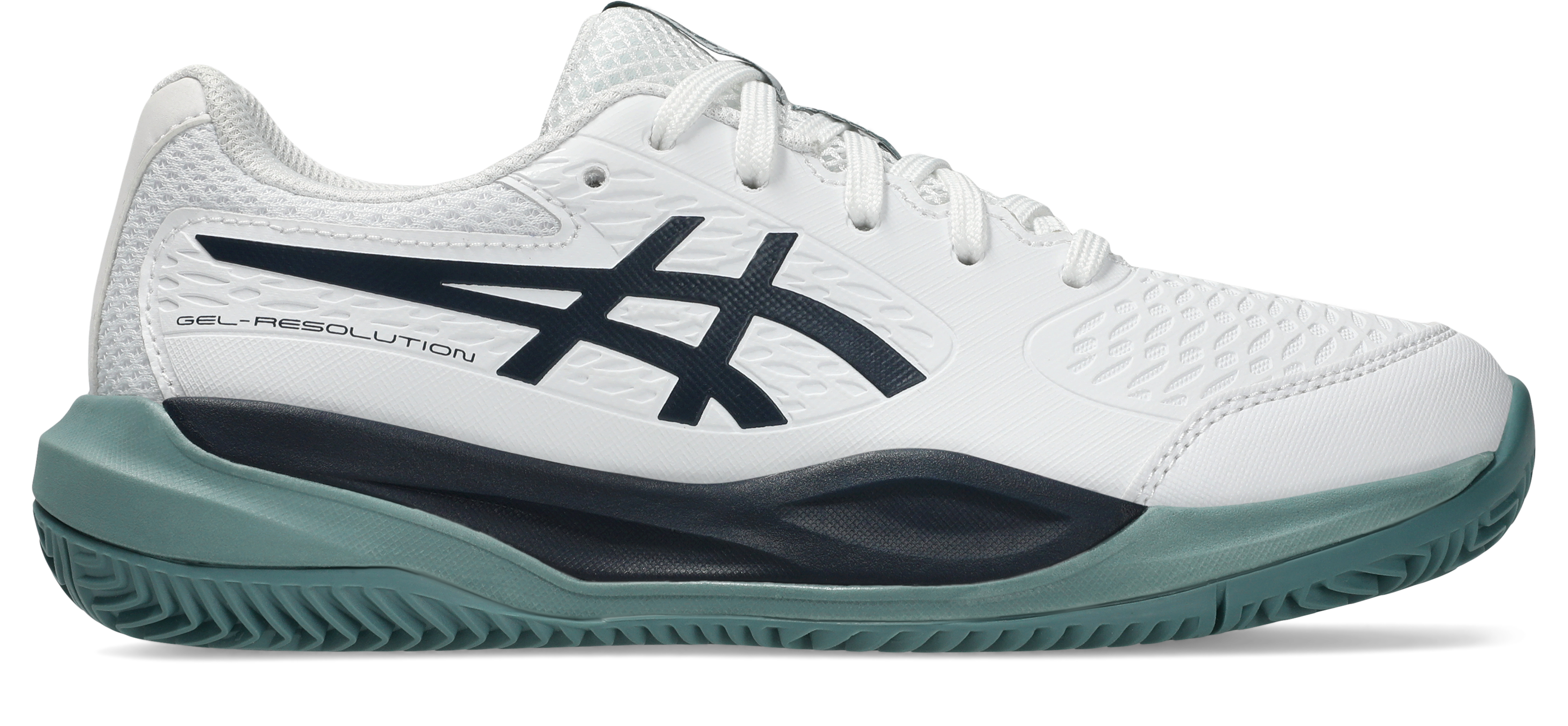 Asics Gel-Resolution X GS Clay Kids Tennis Shoe - White/Midnight
