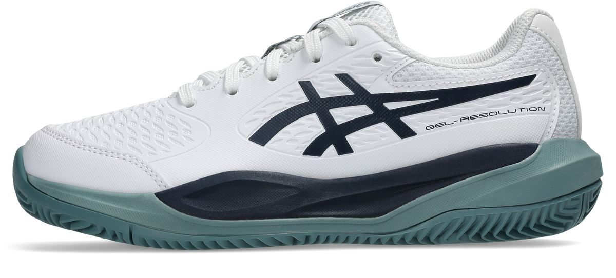 Asics Gel-Resolution X GS Clay Kids Tennis Shoe - White/Midnight, inner side view