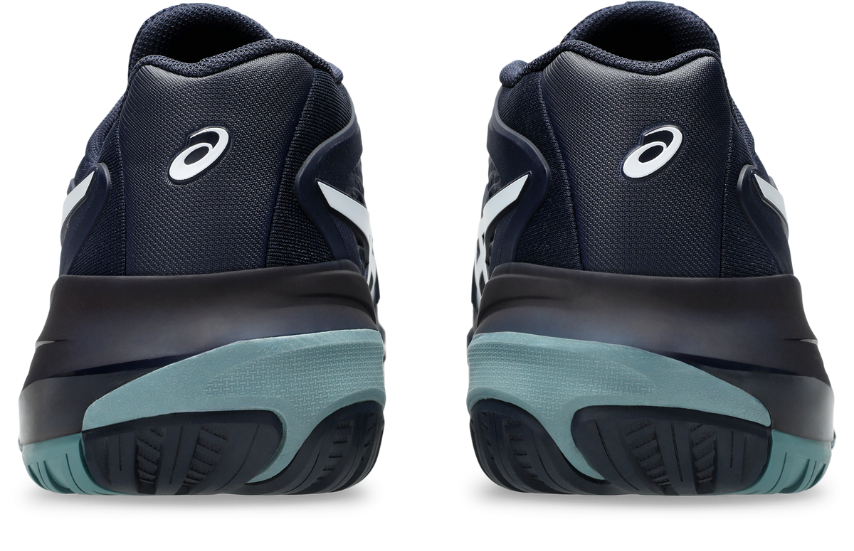 Asics Gel Resolution X Midnight Mens Tennis Shoe, rear view showing the heel counter