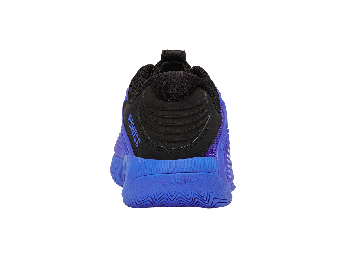 KSwiss Hypercourt Express 3 AC Blue Mens Tennis Shoe, rear view showing the heel counter