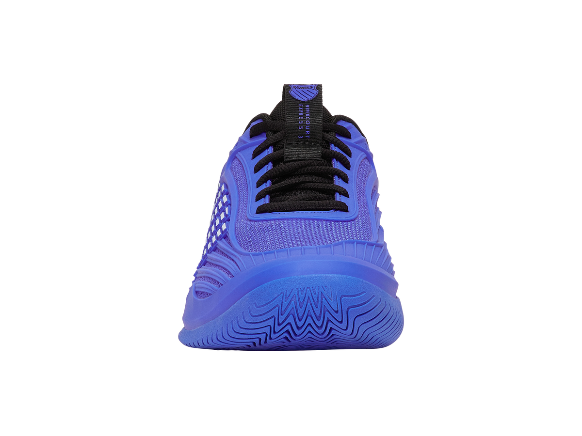 KSwiss Hypercourt Express 3 AC Blue Mens Tennis Shoe, upper and lacing detail