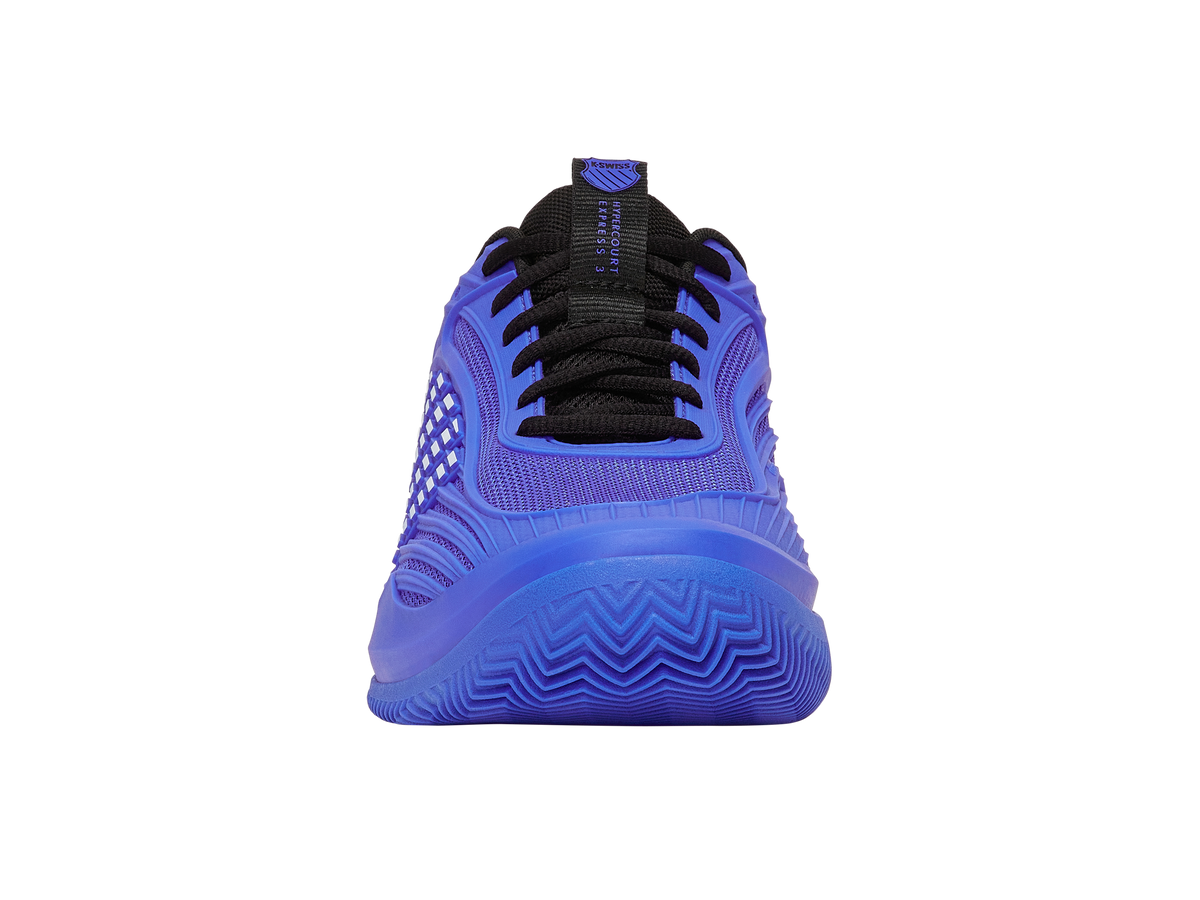 KSwiss Hypercourt Express 3 Clay Blue Mens Tennis Shoe, rear view showing the heel counter
