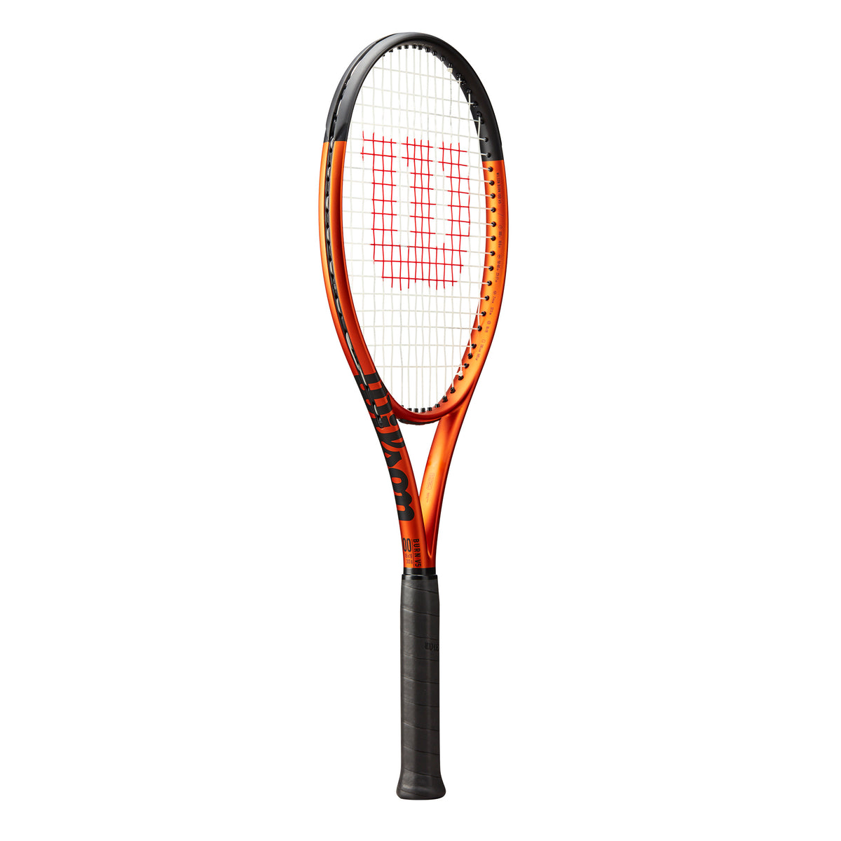 Wilson Burn 100 v5 Tennis Racquet, angled view