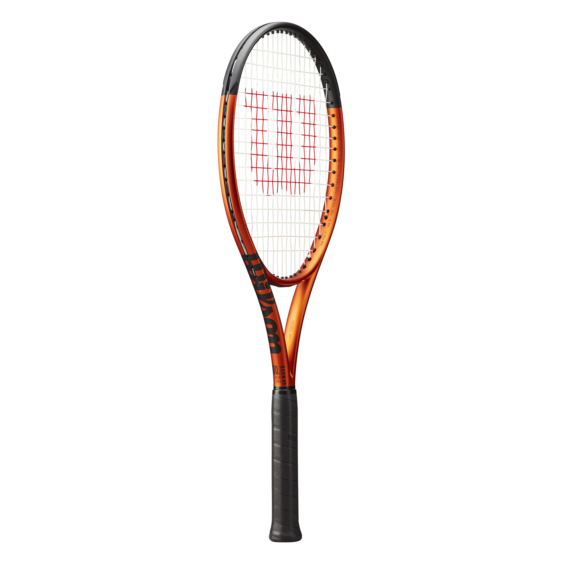 Wilson Burn 100LS V5 Tennis Racquet, angled view