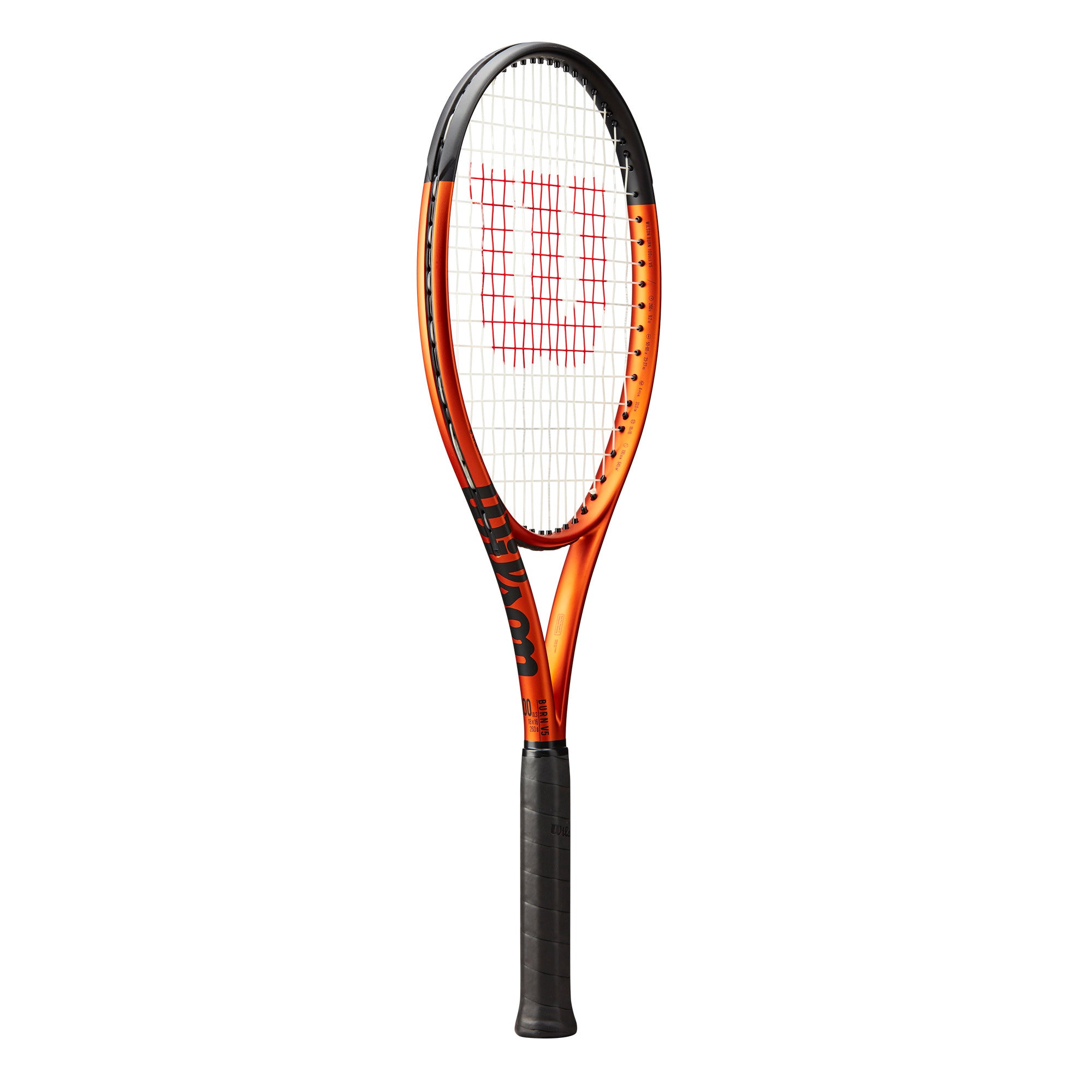 Wilson Burn 100ULS V5 Tennis Racquet, angled view