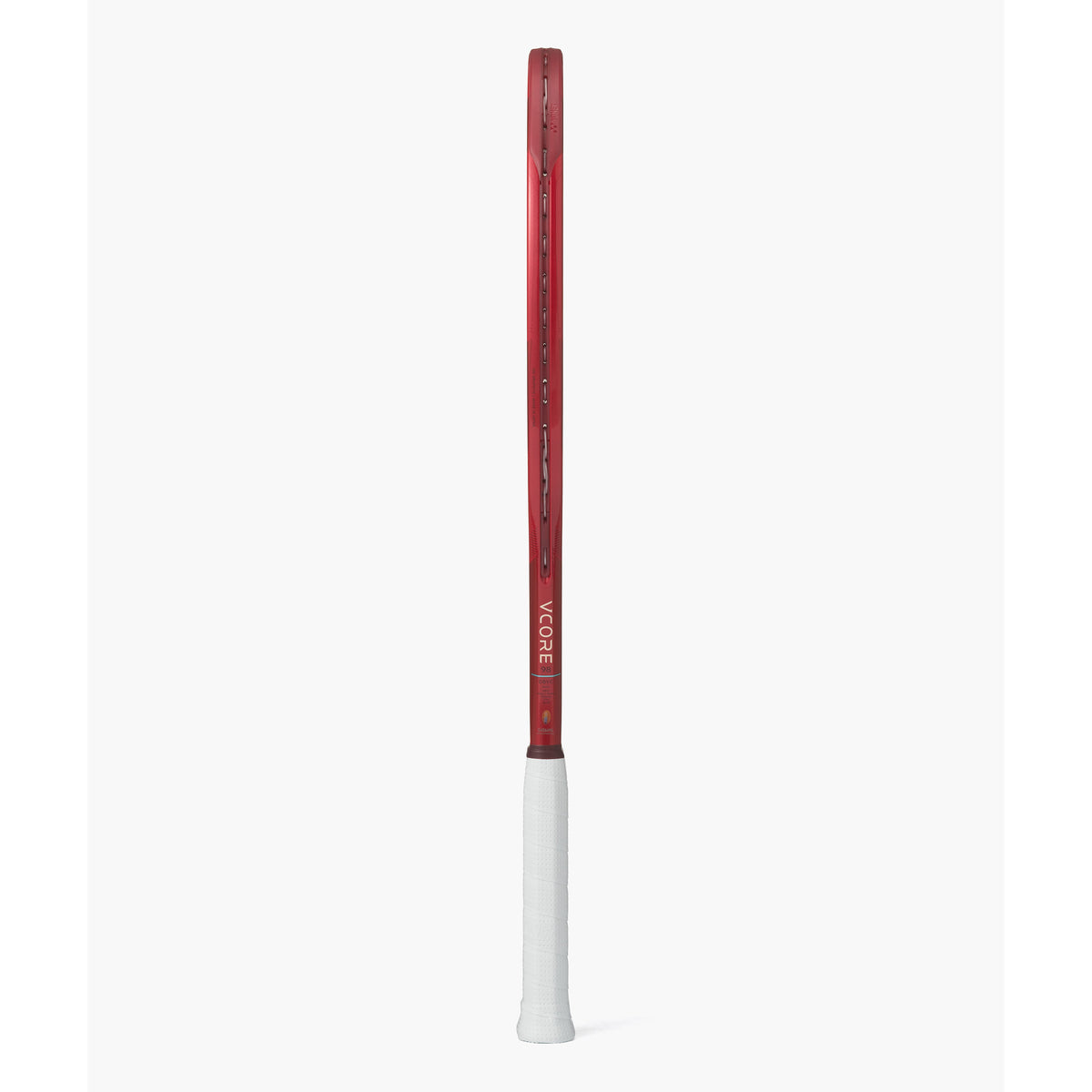 Yonex VCore 98 8th Gen Ruby Red Tennis Racquet, side profile view